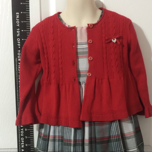 red dressy cardigan